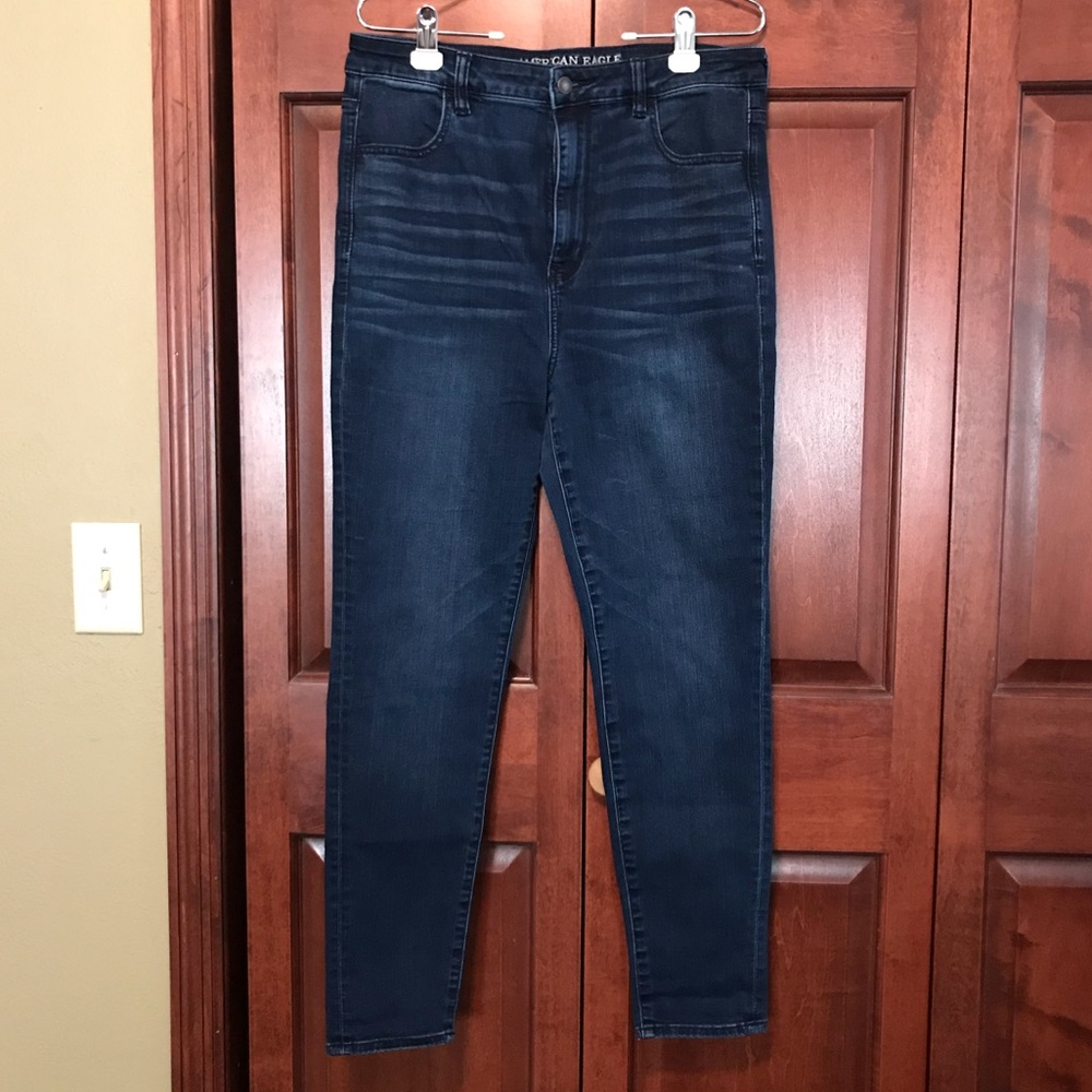 AEO Highest Rise Dark Wash Jegging 14